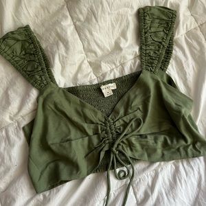 Green crop top